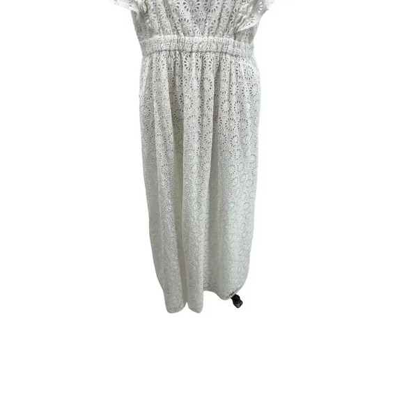 J. Crew Ruffle-Sleeve Maxi Dress in Eyelet in White Size 14 - Picture 11 of 15